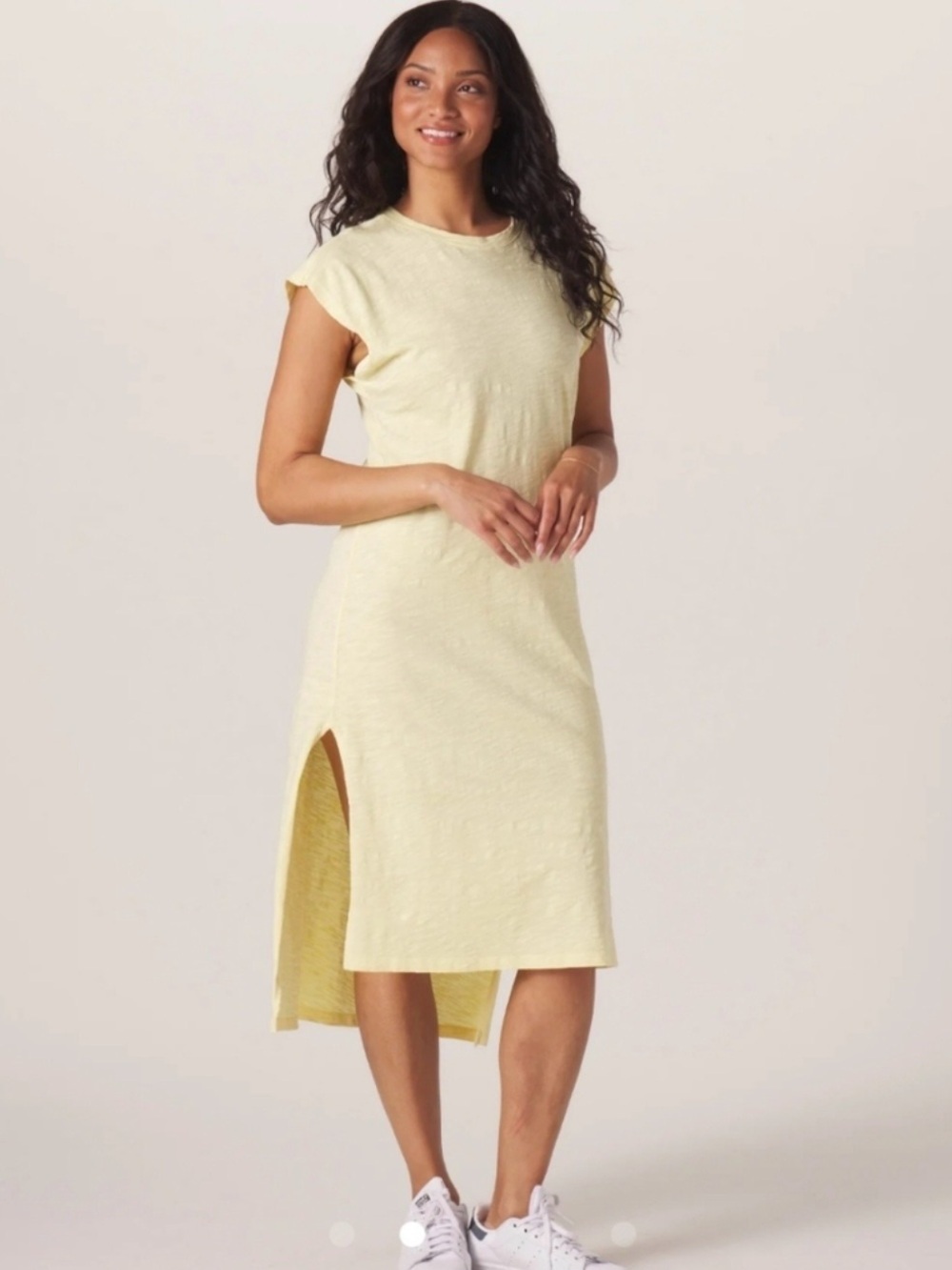 ⚡️NWT The Normal Brand Vintage Slub Tee Dress in Lemon Color — 100% Cotton